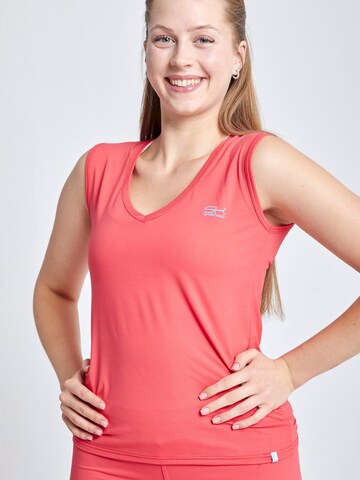 SPORTKIND Sports Top 'Loose Fit V-Neck' in Orange: front