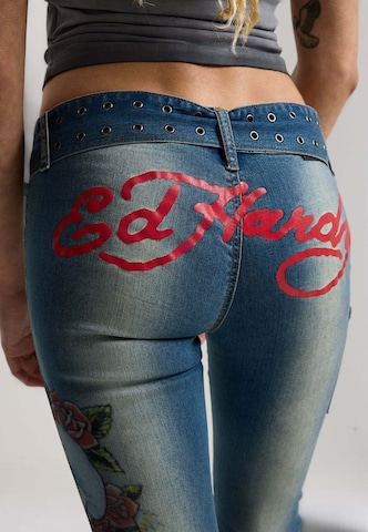Ed Hardy Bootcut Jeans in Blau