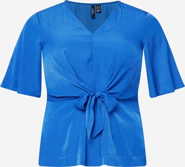 Vero Moda Curve Bluse 'MIRA' in Blau: predná strana