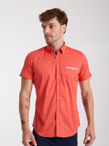 Slim fit Camicia business di 7Camicie in arancione: frontale