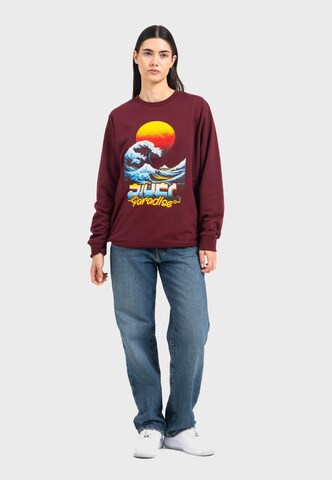 Oldskull Sweatshirt 'Retro Pixel Wave Logo Graphic' in Red