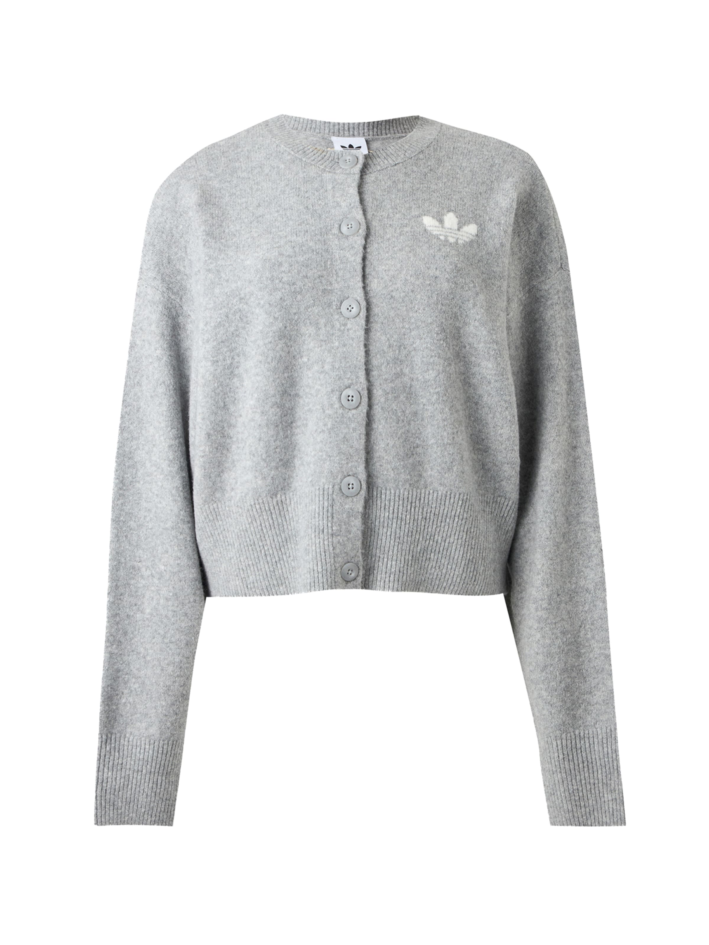 ADIDAS ORIGINALS - Casaco de malha 'Essentials' em cinzento: frente