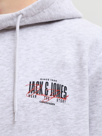JACK & JONES Sweatshirt 'JJAERO' in XS in hellgrau / rot / schwarz, Produktansicht