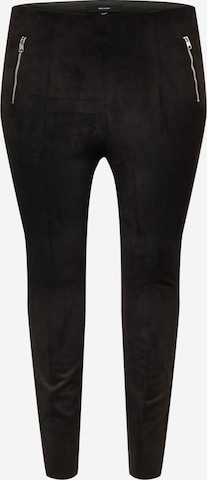 Vero Moda Curve Slimfit Leggings 'Donnadina' in Zwart: voorkant