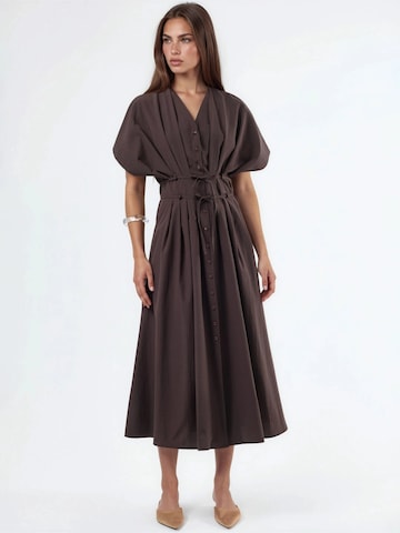 Busem Dress in Brown: front
