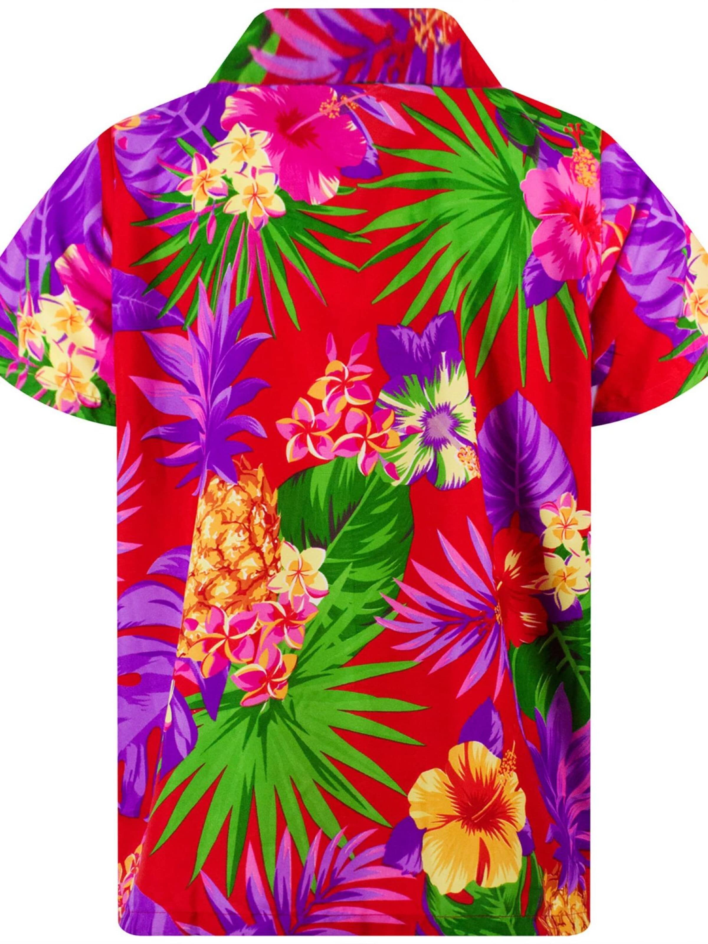 King Kameha Shirt 'Pineapple' in Rood