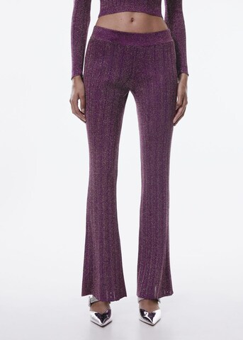 MANGO Flared Pants 'Cooper' in Purple