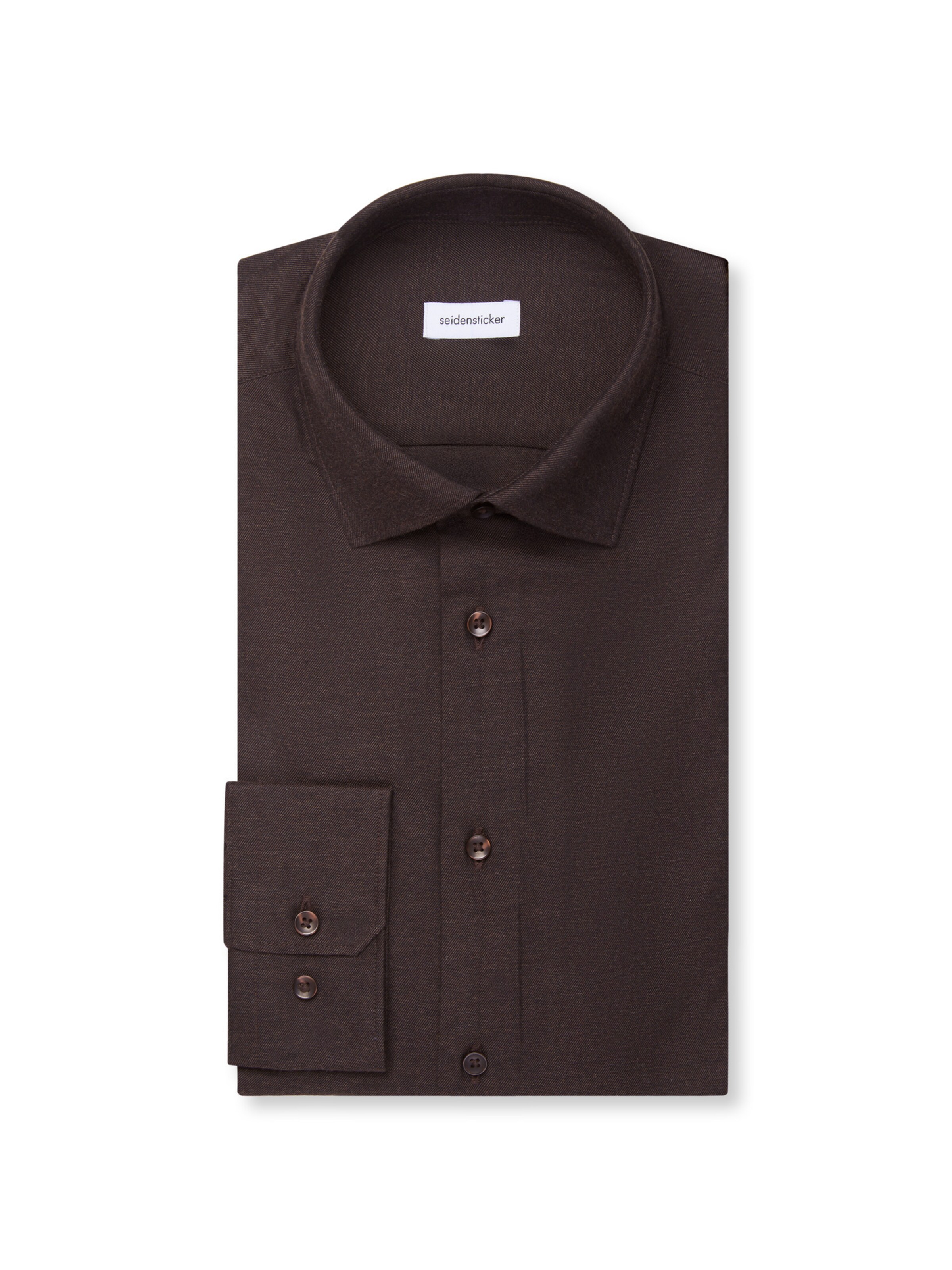 SEIDENSTICKER Slim Fit Hemd in Braun