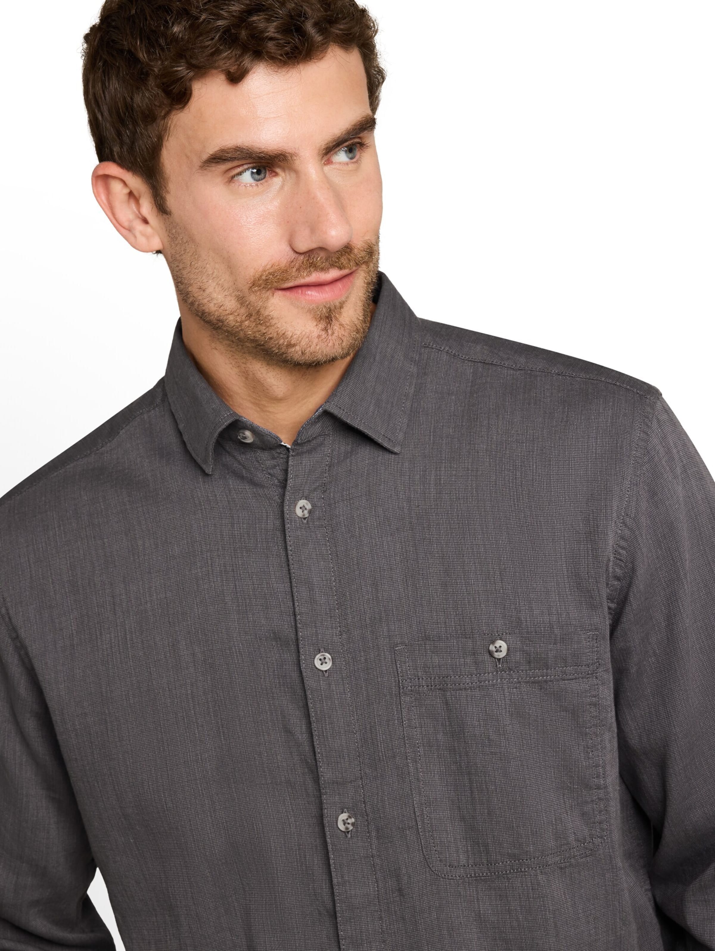 TOM TAILOR Regular Fit Hemd in Grau
