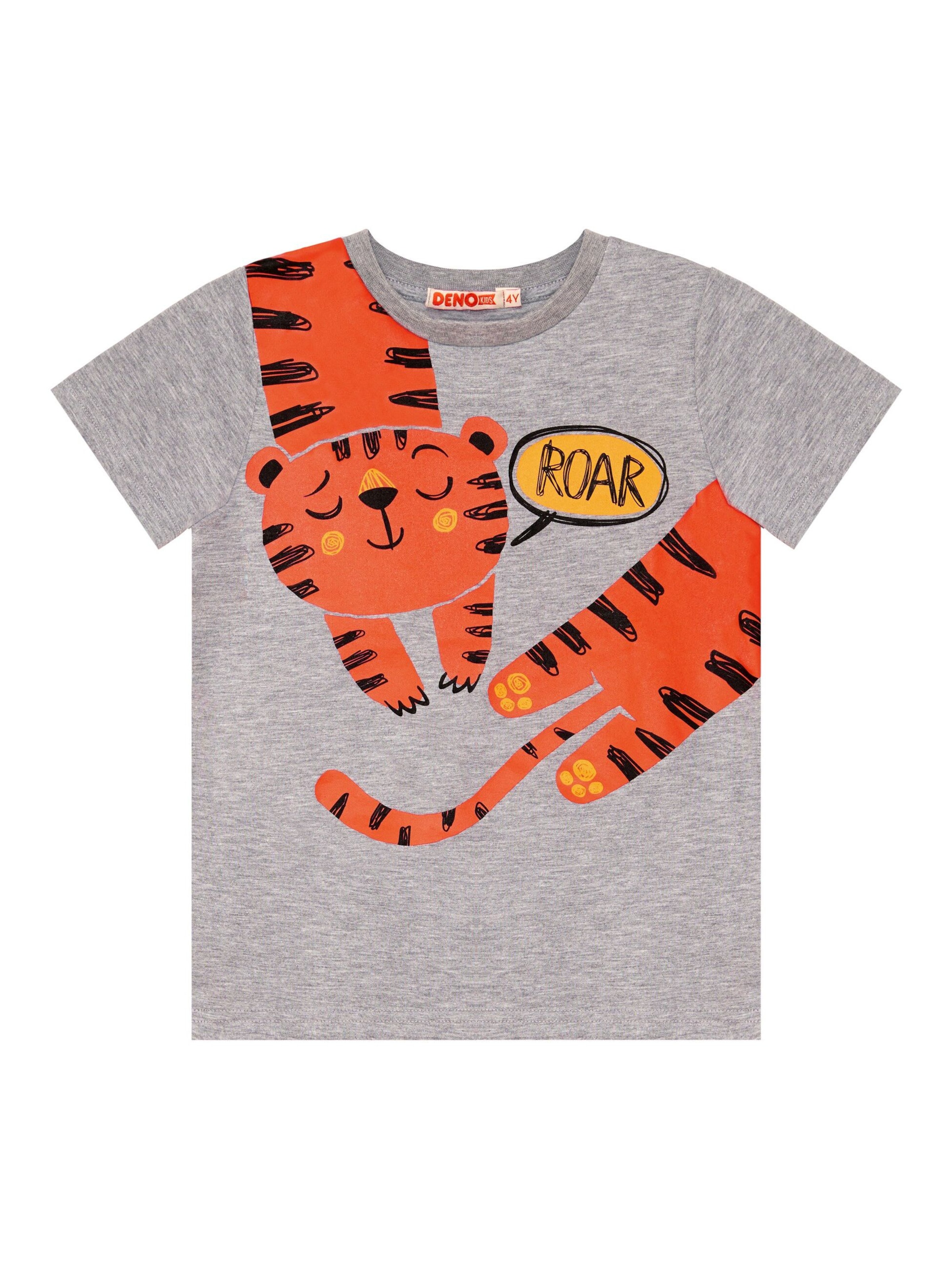 Set 'Orange Tiger' Denokids en gris