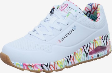 Baskets basses 'Uno - Loving Love' SKECHERS en blanc : devant