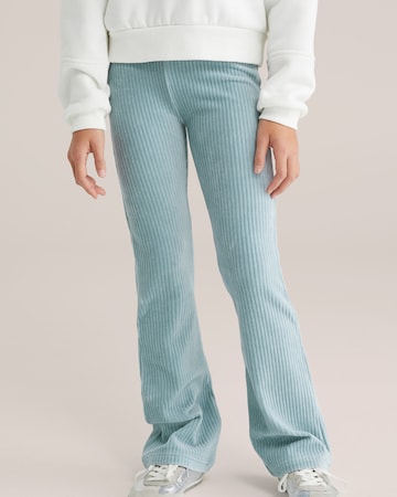 évasé Leggings WE Fashion en bleu : devant