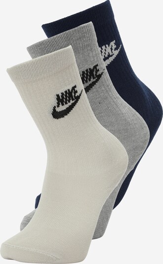 Nike Sportswear Socks 'Everyday Essential' in Cream / Dark blue / mottled grey / Black, Item view