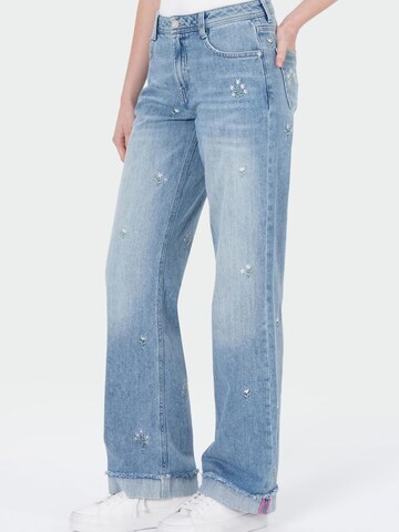 M.O.D MIRACLE OF DENIM Zvonové kalhoty Džíny – modrá