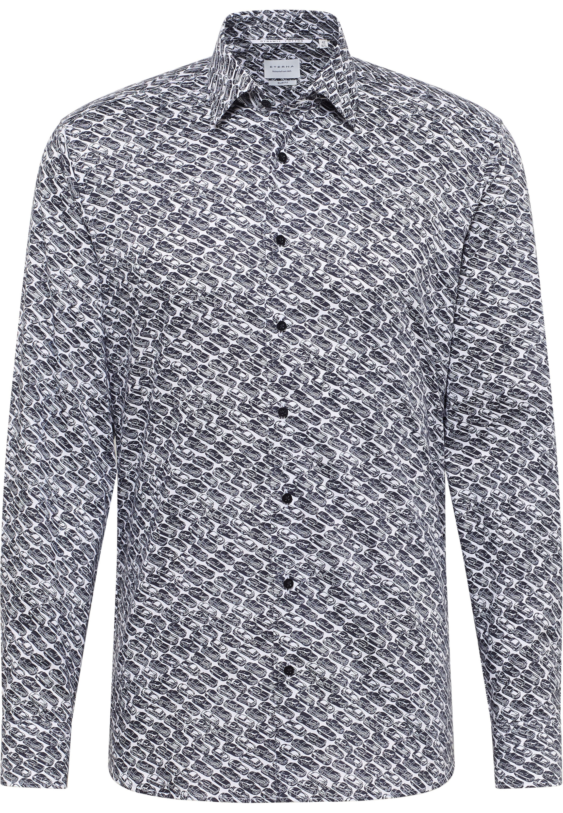 ETERNA Slim fit Business shirt in Black: front