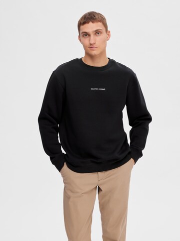 Sweat-shirt 'Hankie' SELECTED HOMME en noir : devant