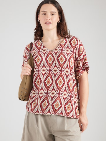 ONLY Carmakoma - Blusa 'CARBELLY MIKASI' en rojo: frente
