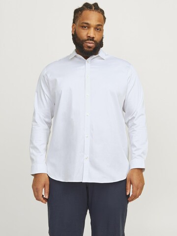 Comfort fit Camicia business 'JJPRParma' di Jack & Jones Plus in bianco: frontale