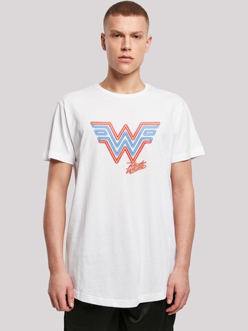 F4NT4STIC T-Shirt 'DC Comics Wonder Woman 84 Neon Emblem' in Weiß: Vorderseite