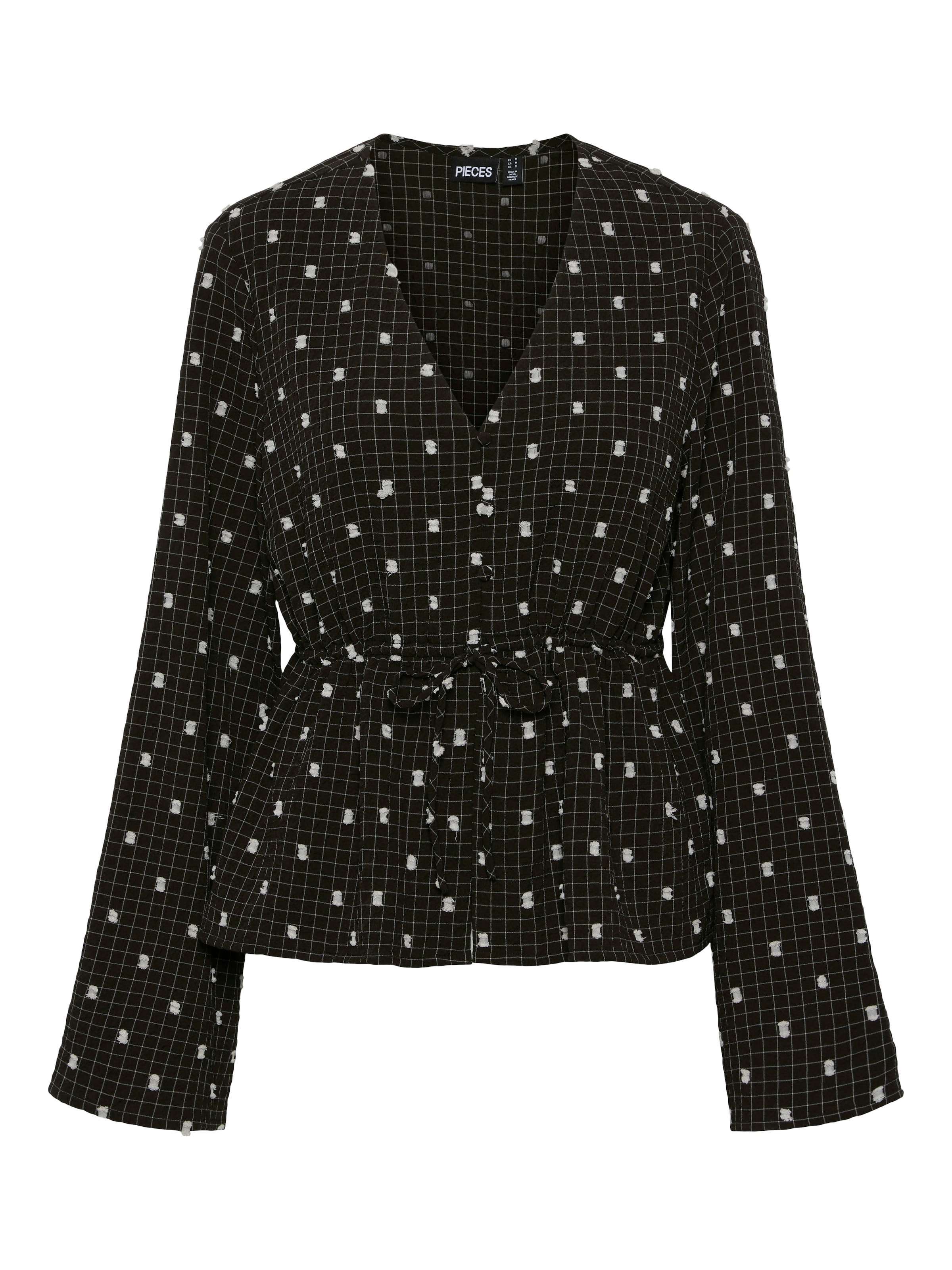 PIECES Blouse 'Novalee' in Zwart: voorkant