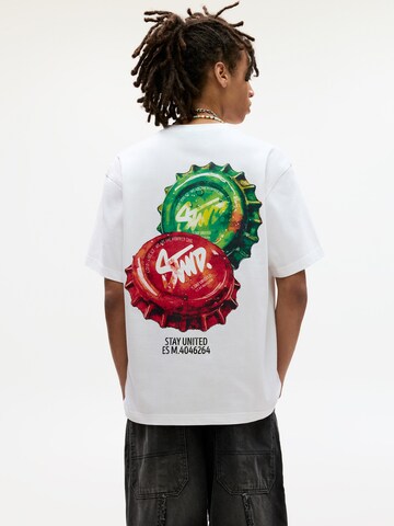 T-Shirt 'STWD' Pull&Bear en blanc : devant