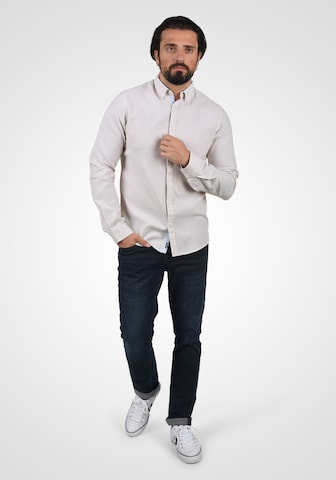 INDICODE JEANS Regular Fit Leinenhemd 'Luan' in Grau