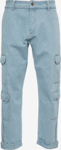 Loosefit Jeans cargo Karl Kani en bleu : devant