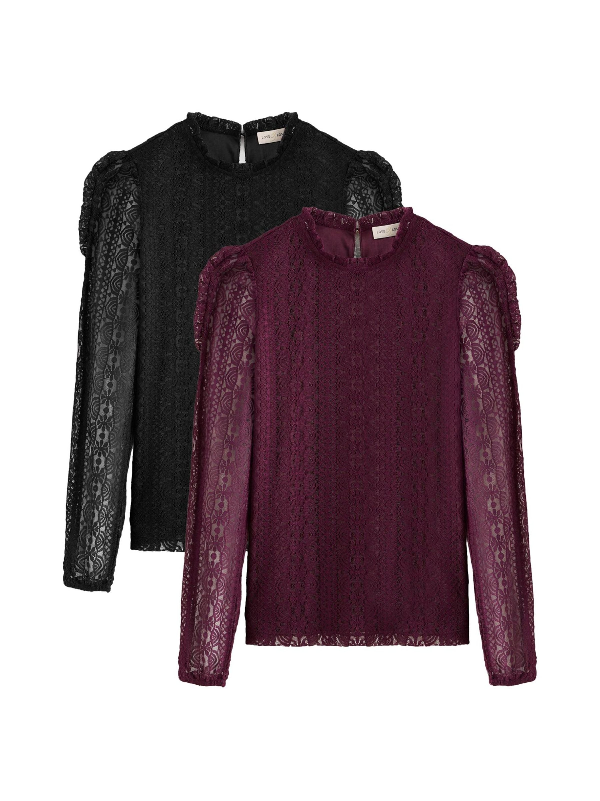Camicia da donna di love & roses in lilla: frontale