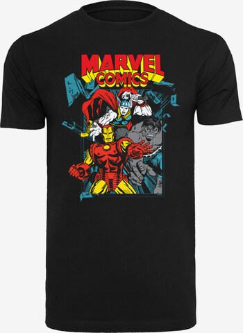 F4NT4STIC Shirt 'Marvel Comics Trio Pose' in Zwart: voorkant