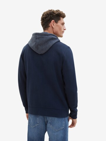 TOM TAILOR Zip-Up Hoodie in Blue