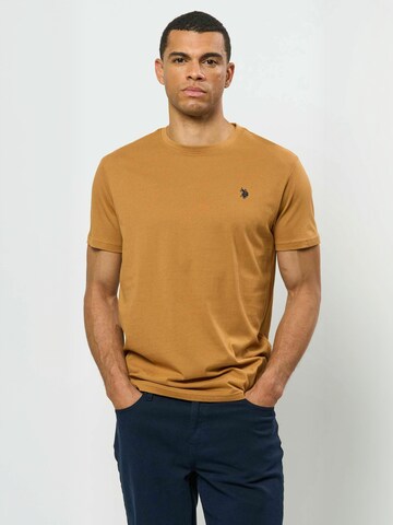 U.S. POLO ASSN. Regular Fit T-shirt ' UMArjun ' in Braun