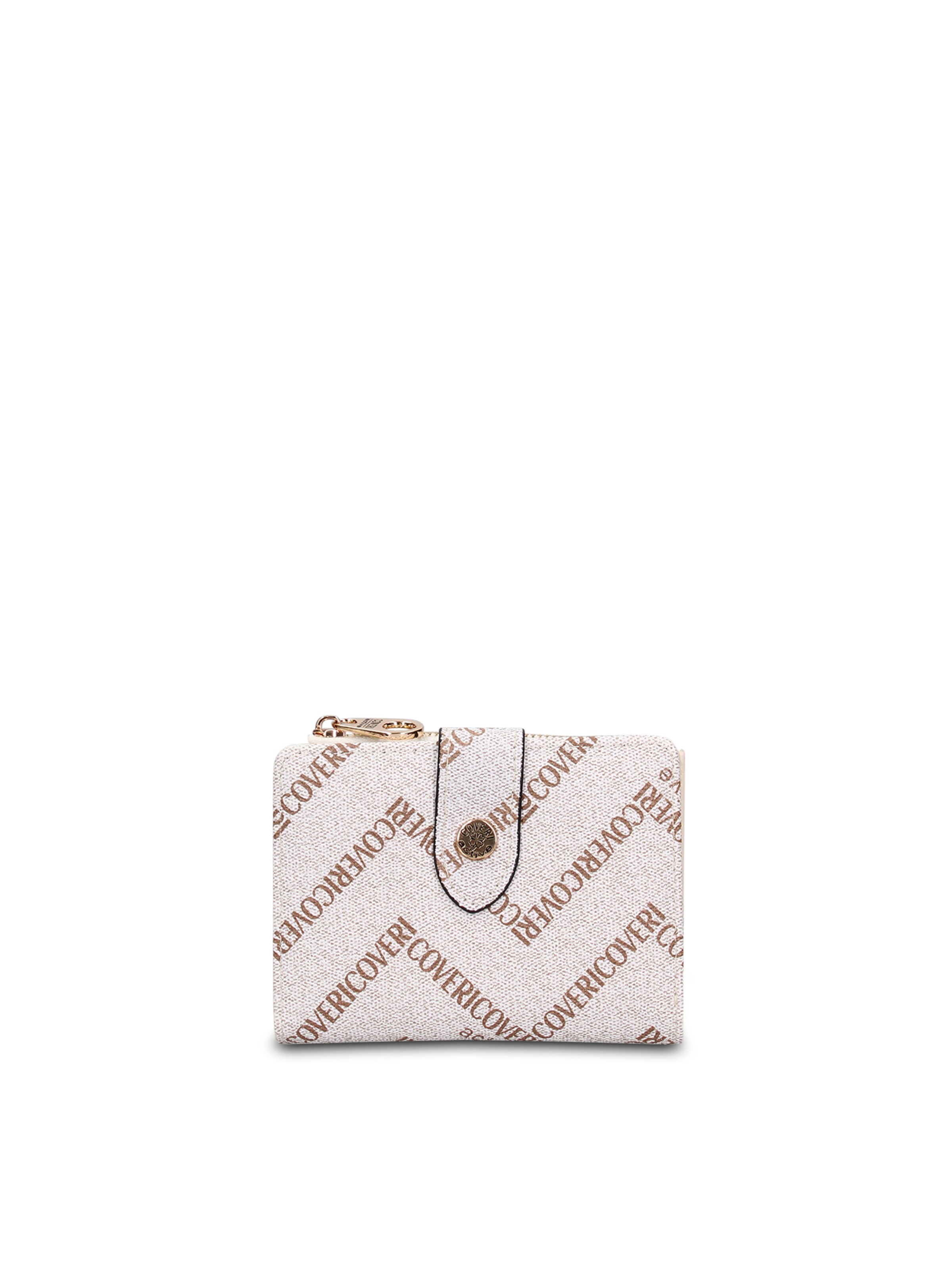 Portamonete 'Portafoglio donna Coveri Collection con bottone - Compatto e elegante' di Coveri Collection in beige: frontale