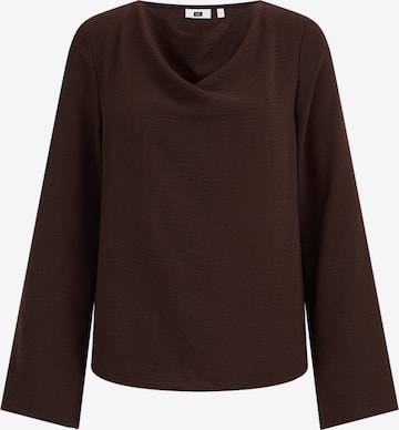 WE Fashion Blouse in Bruin: voorkant