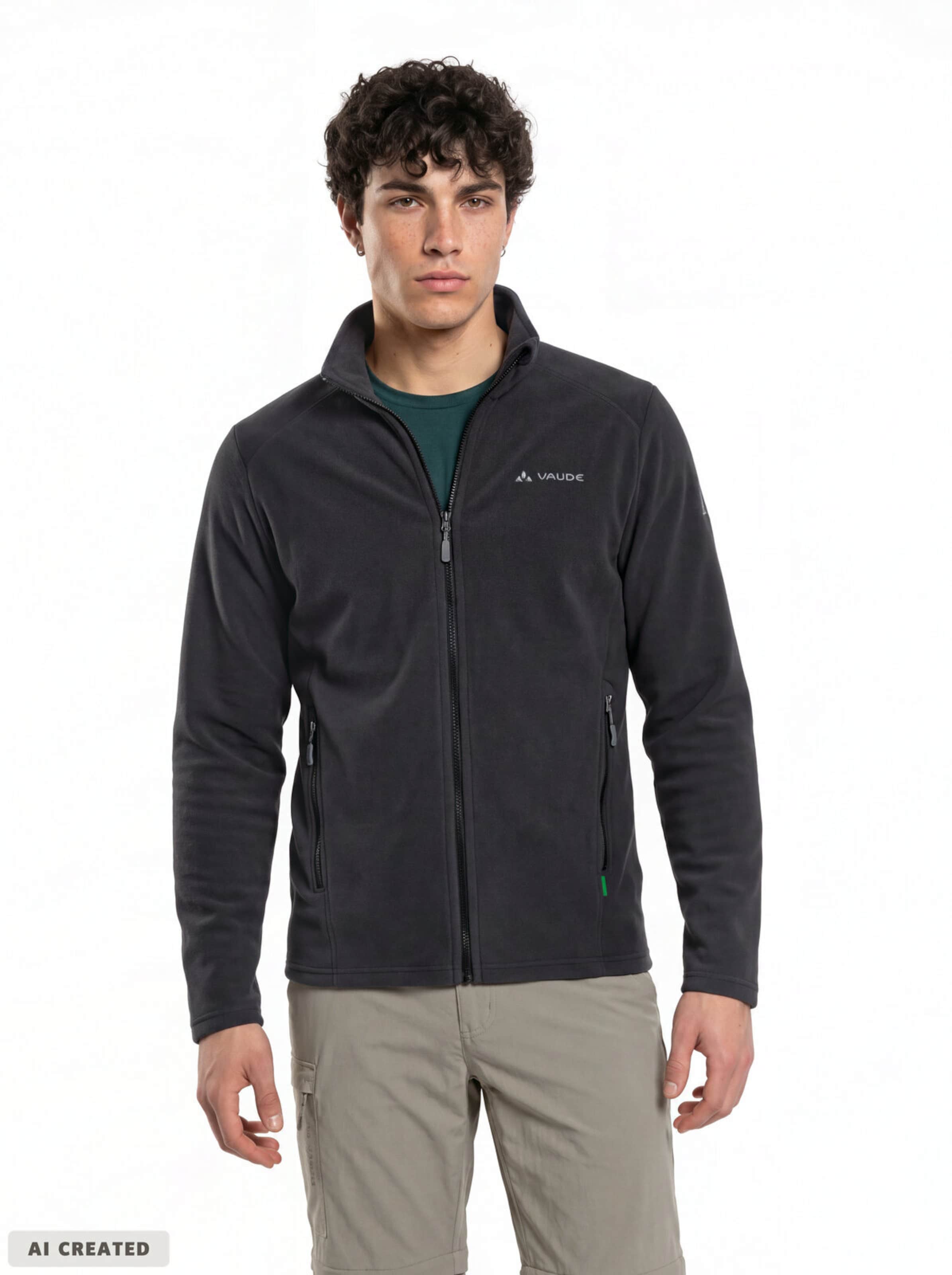 VAUDE Athletic fleece jacket 'Me Professional' in Black: front