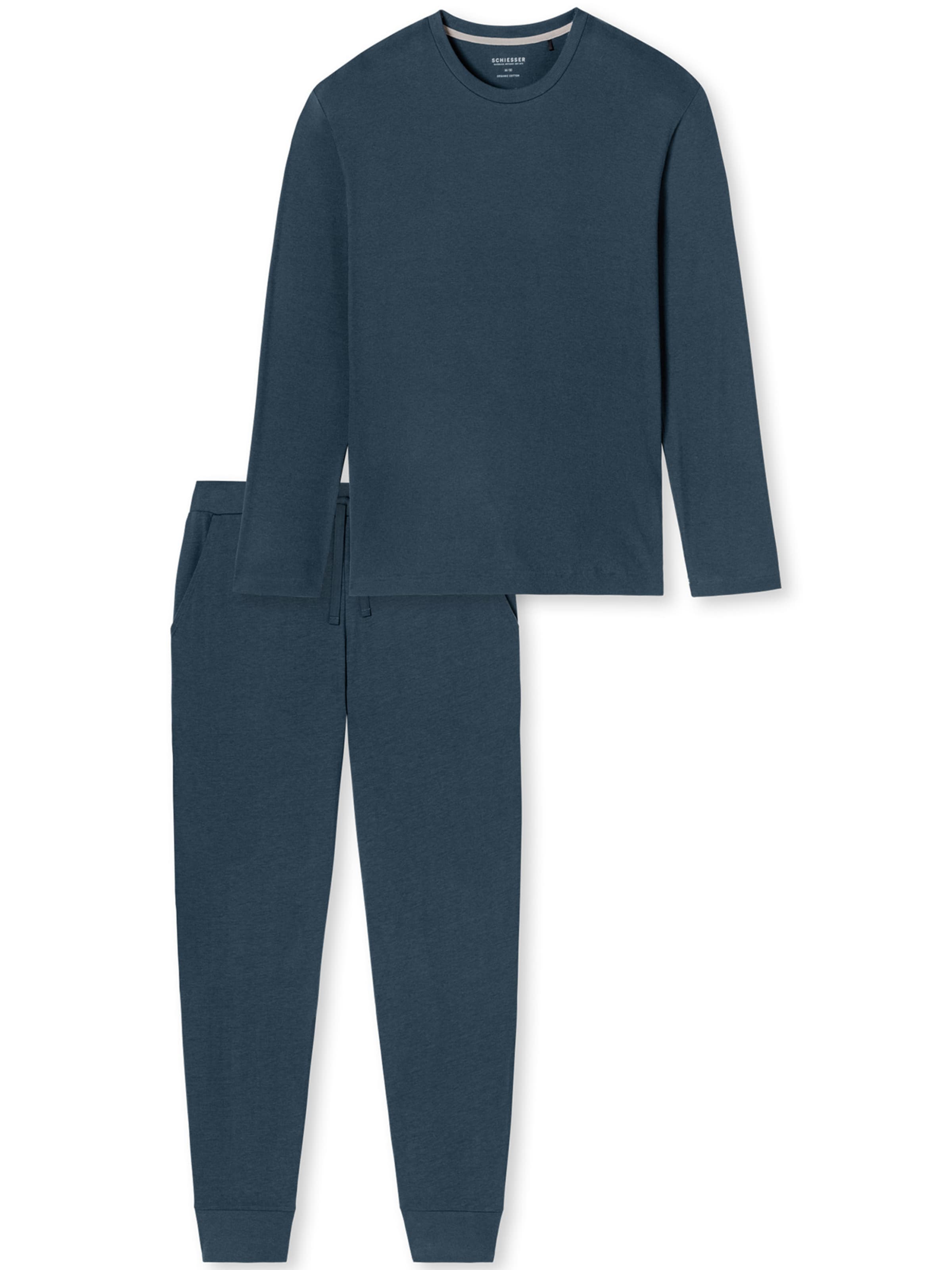 Pyjama long 'Modern Nightwear' SCHIESSER en bleu : devant