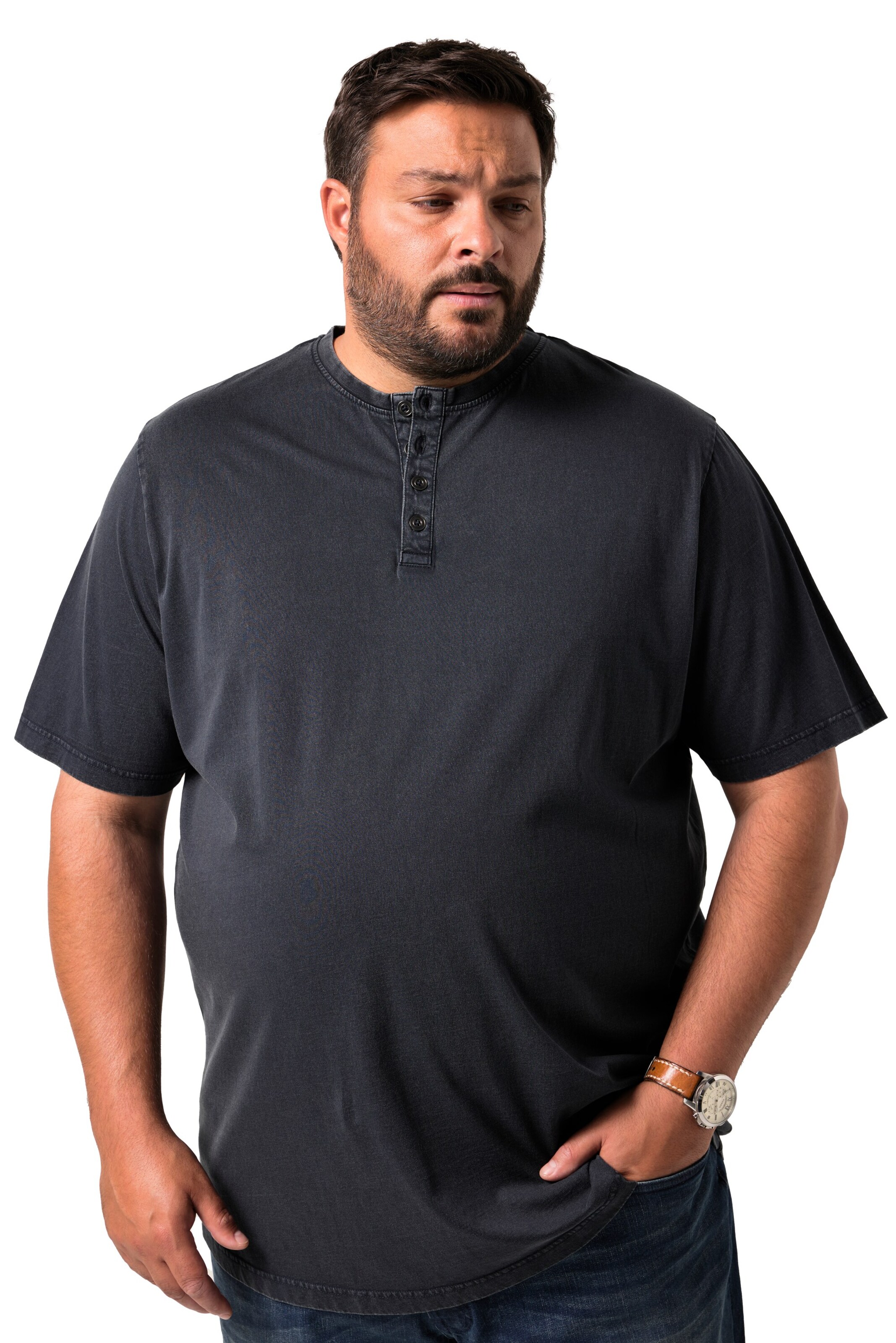 Men Plus Shirt in Blue: front