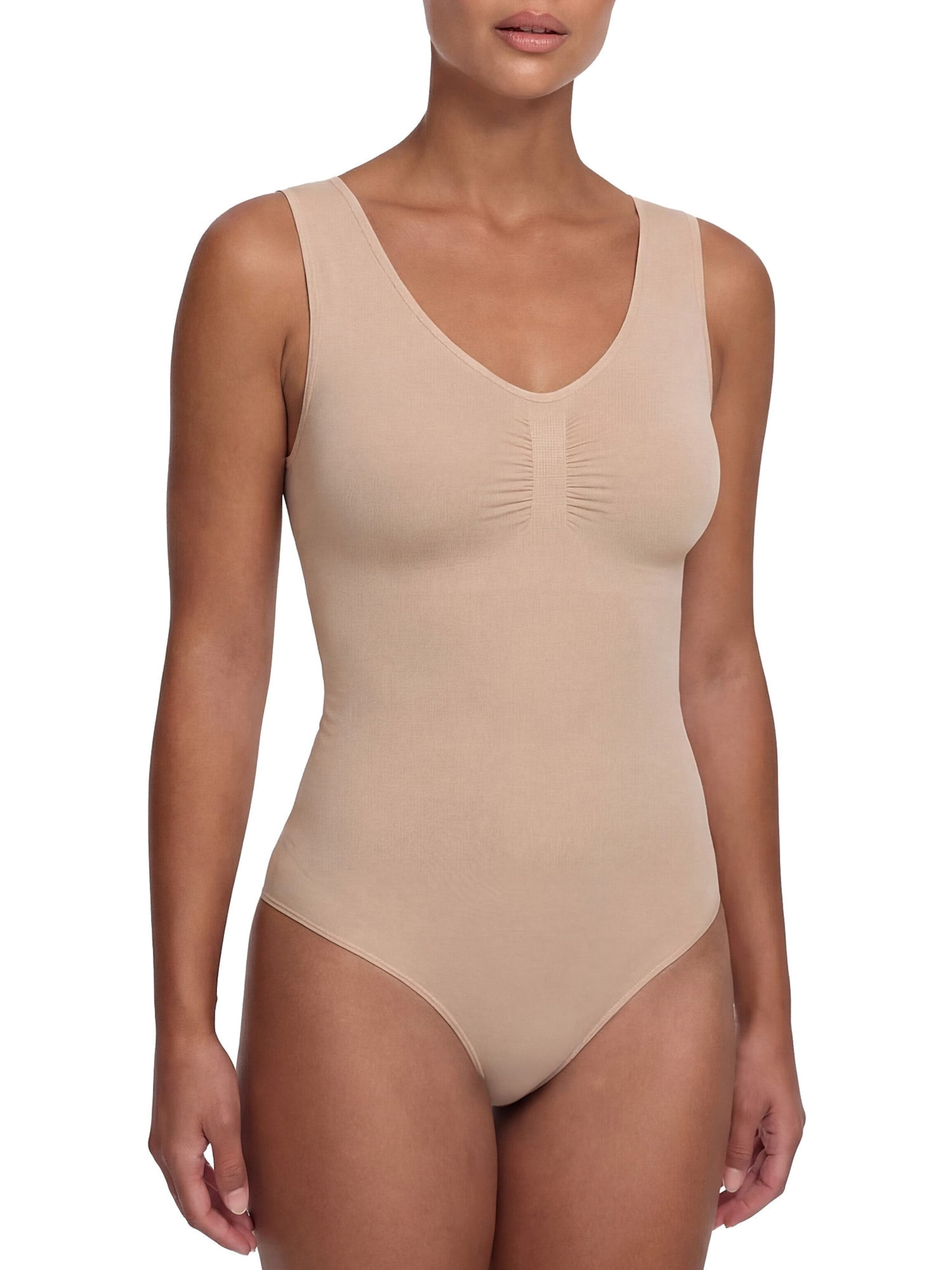 cfab (formerly creamy fabrics) Shaping Bodysuit 'Tank Bodysuit Sculpting Shapewear mit Slip' in Beige: front