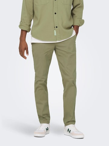 Only & Sons Slim fit Chino Pants 'Pete' in Green: front