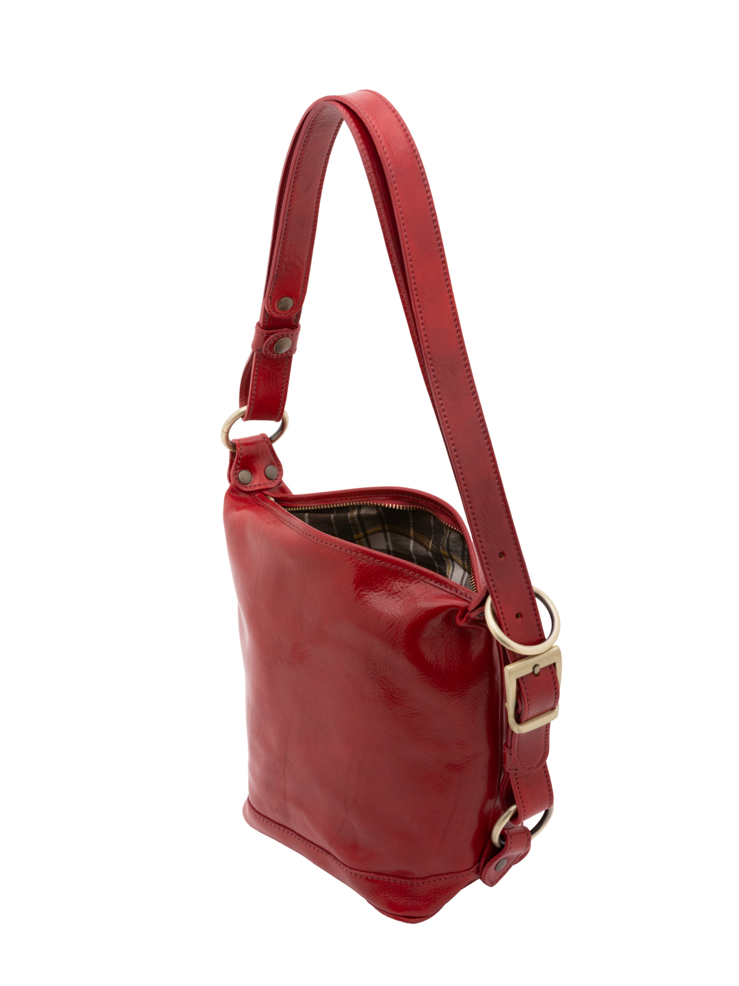 Borsa a mano 'Borsa a Secchiello Donna Vera Pelle - Tracolla Regolabile' di I Fratelli in rosso
