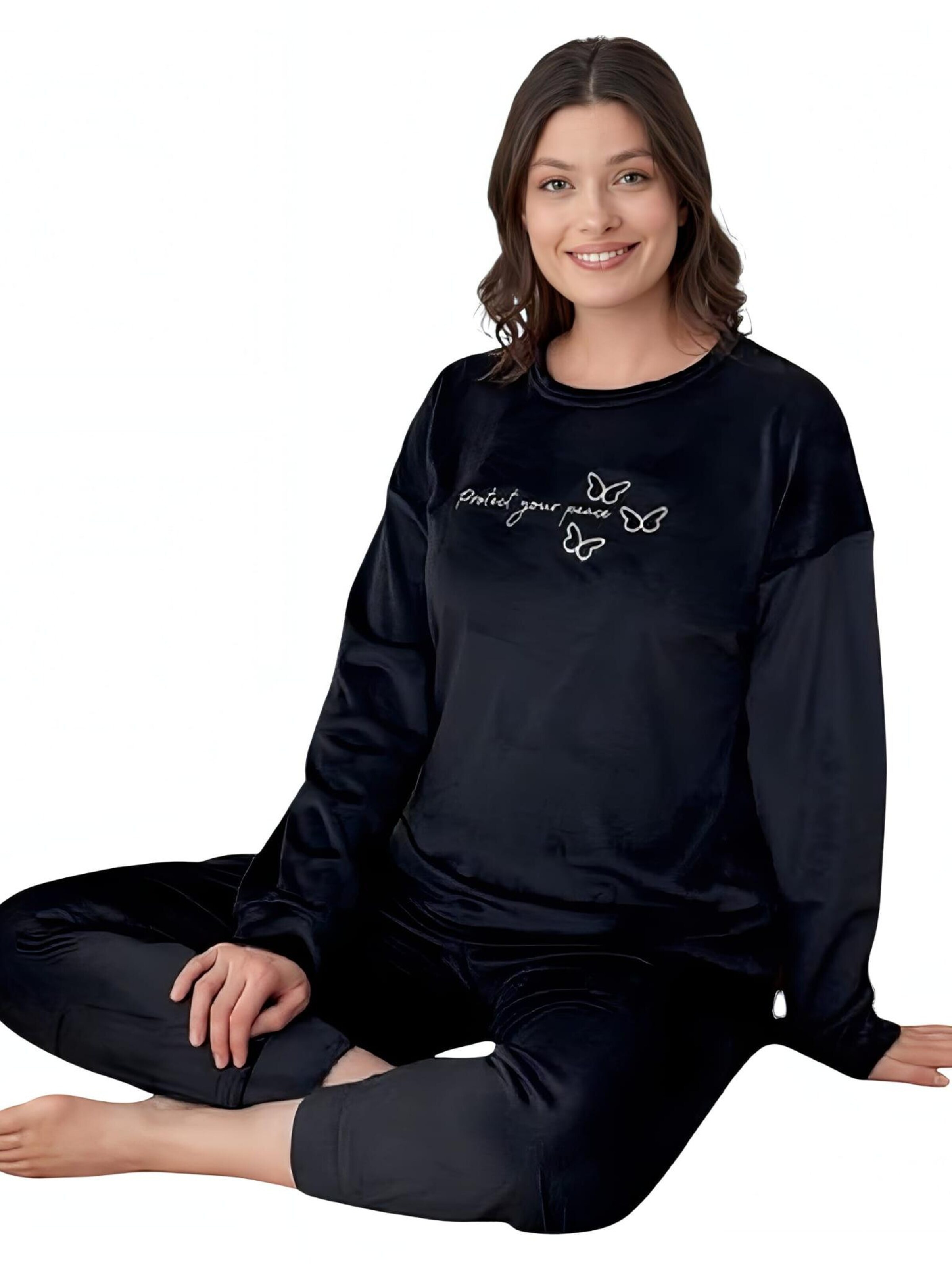 fashionshowcase Pyjamas 'VelvetDream' i sort