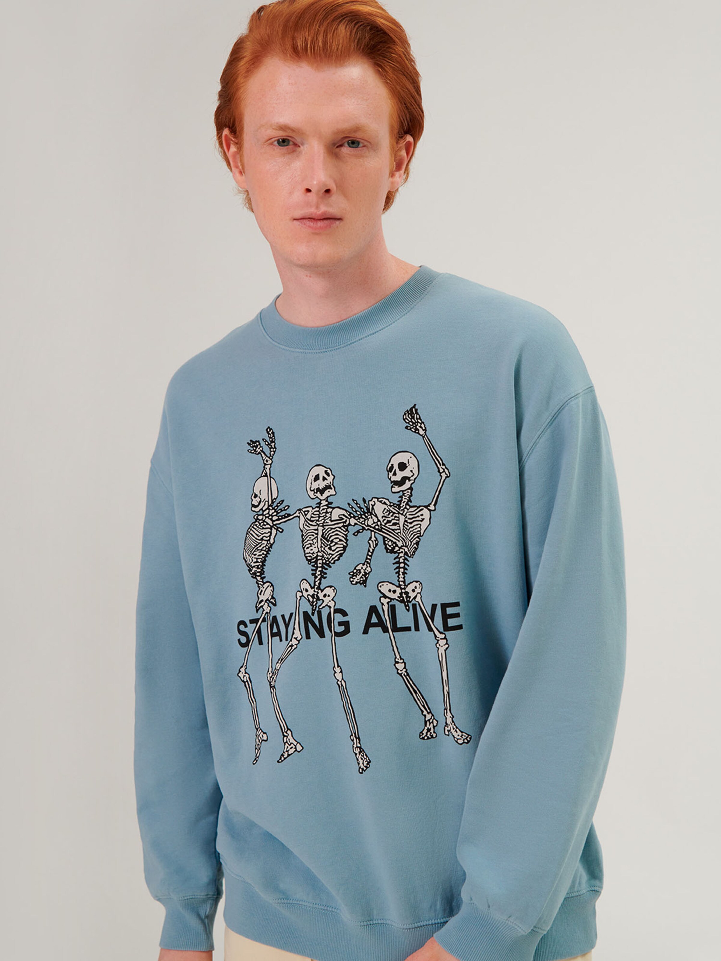 Frauen Große Größen x Swalina&Linus Sweatshirt 'Hamza' (GOTS) in Blau - EG00074 Frauen Große Größen x Swalina&Linus Sweatshirt 'Hamza' (GOTS) in Blau - EG00074