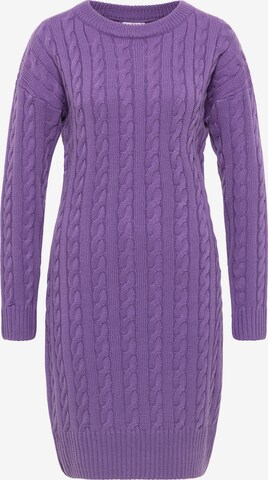 MYMO Knitted dress in Purple: front