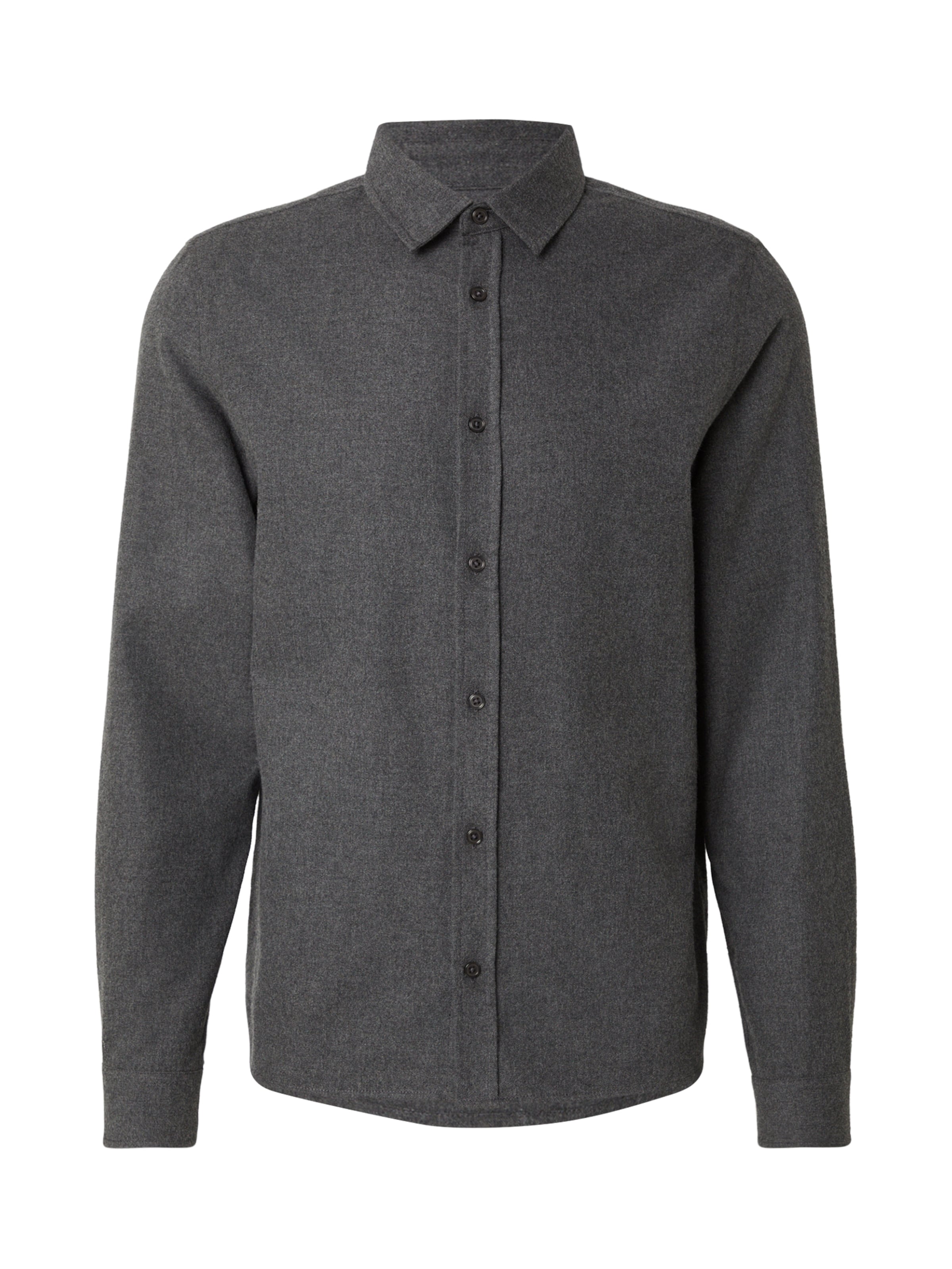 DAN FOX APPAREL Regular fit Button Up Shirt 'Leopold' in Grey: front