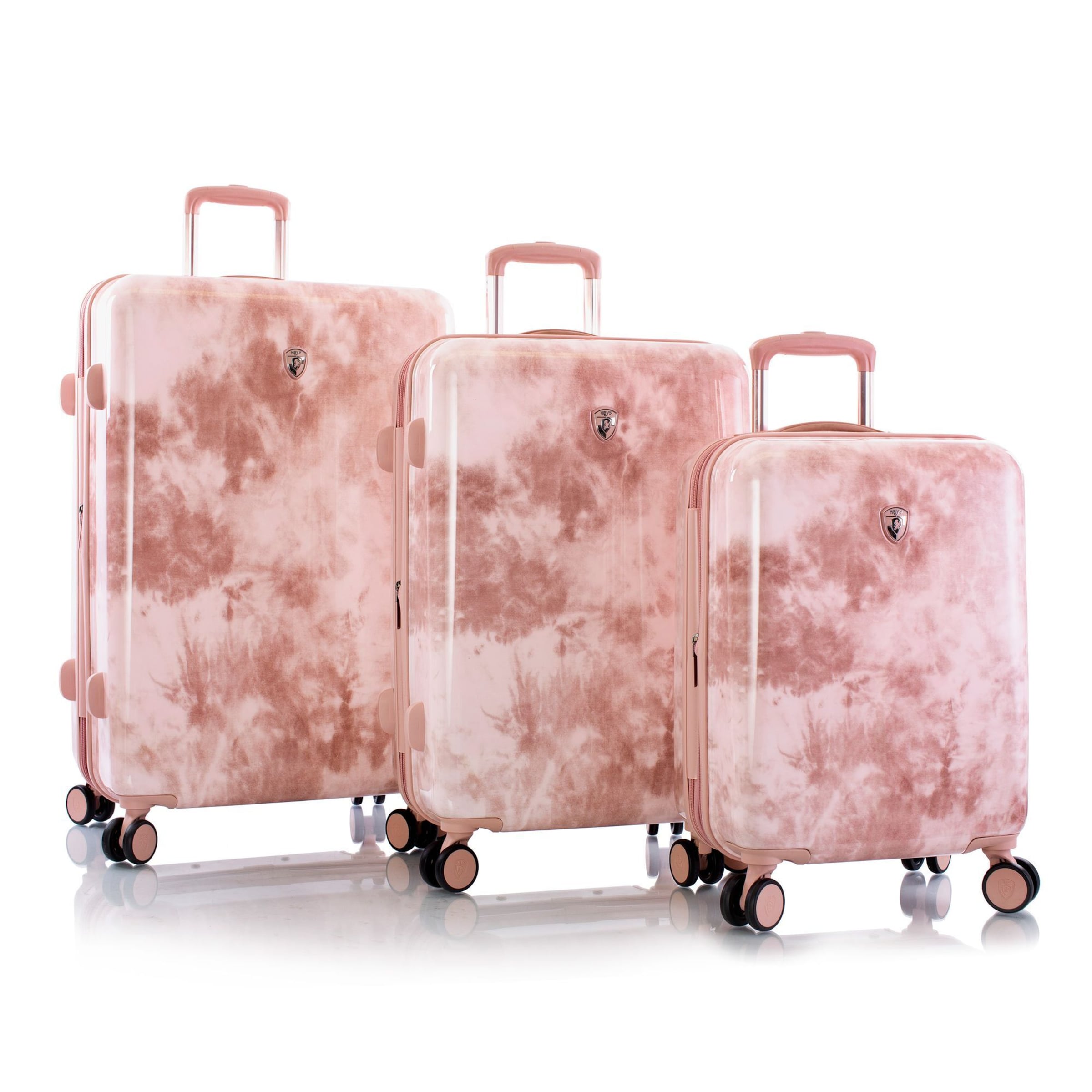 Heys Suitcase Set 'Black Camo' in Pink: front