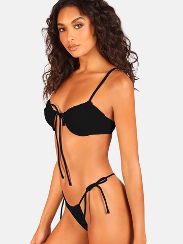 OW Collection T-shirt Bikini Top 'OCEAN Bikini Top' in Black: front