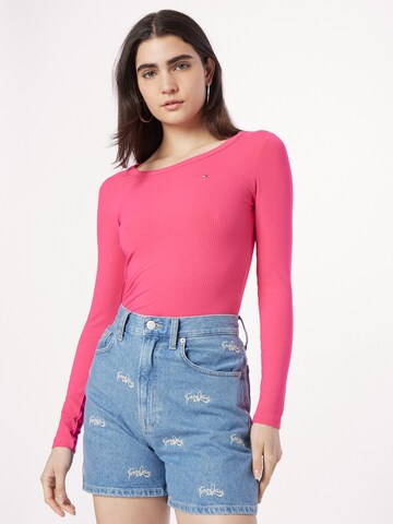 T-shirt TOMMY HILFIGER en rose : devant