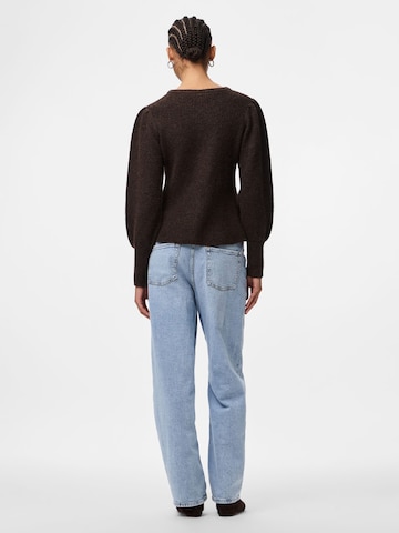 PIECES Knit Cardigan 'PCAnnie' in Brown