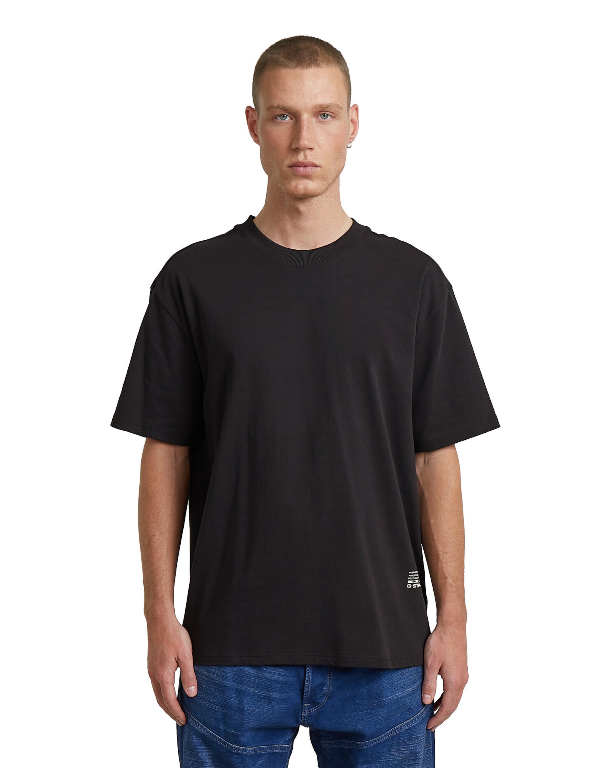G-STAR Shirt 'Back Applique Relaxed T-Shirt' in Black: front