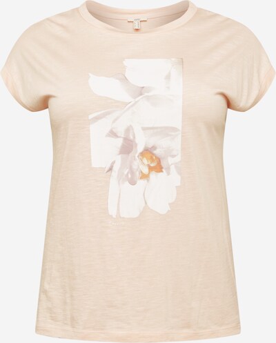 Esprit Curves T-shirt en gris / pêche / orange foncé / blanc, Vue avec produit