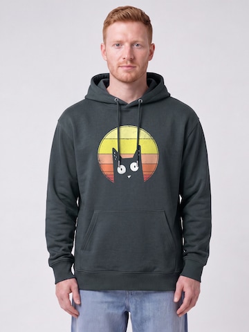 Sweat-shirt 'Sunset Cat' Watapparel en gris : devant